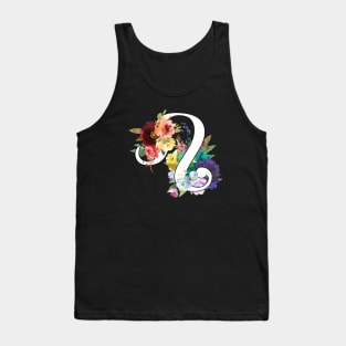 Leo Horoscope Zodiac Rainbow Flowers Design Tank Top